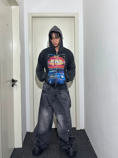 Washed Black Slim Hoodie