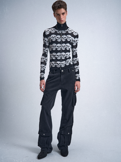 Skull Stripe Jacquard Jacket