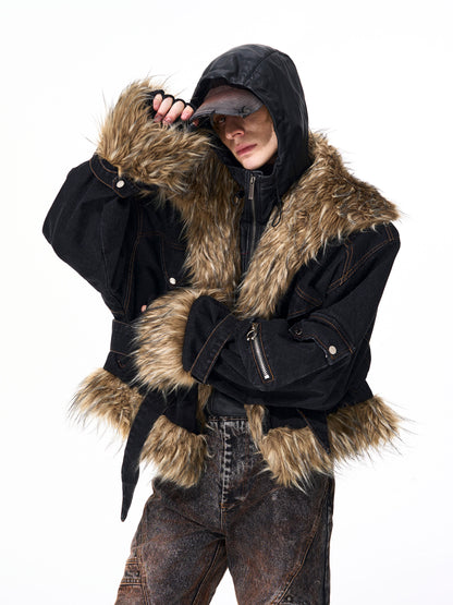 Denim Jacket Men's Winter Silhouette Bat Sleeve Jacket