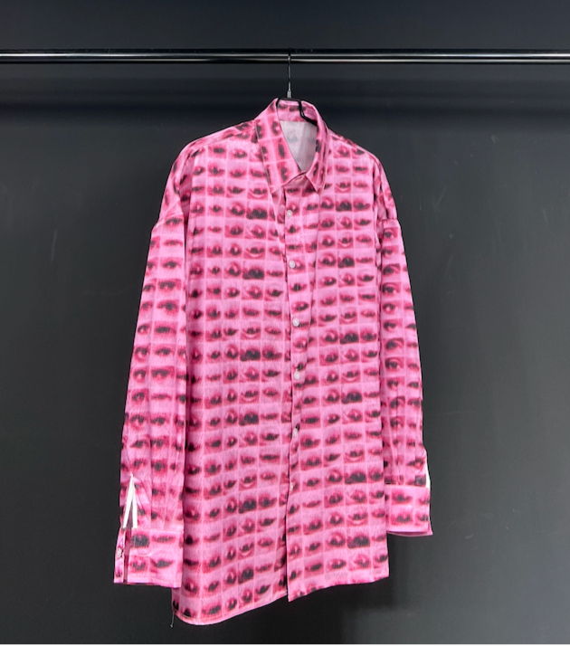 Pink Eye Print Long Sleeve Shirt