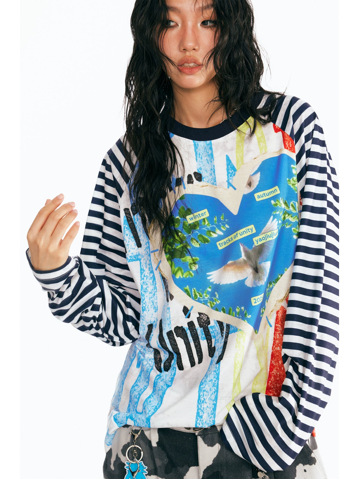 Stripe Long-Sleeve T-Shirt (Multi, Unisex)