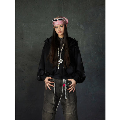 Pearl Spray-Dyed Zip Hoodie