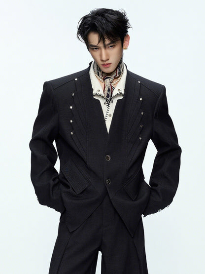 Deconstructed Shoulder Pad Loose Blazer