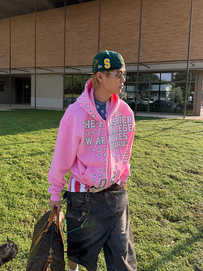 American Star Letter Print Hooded Parker