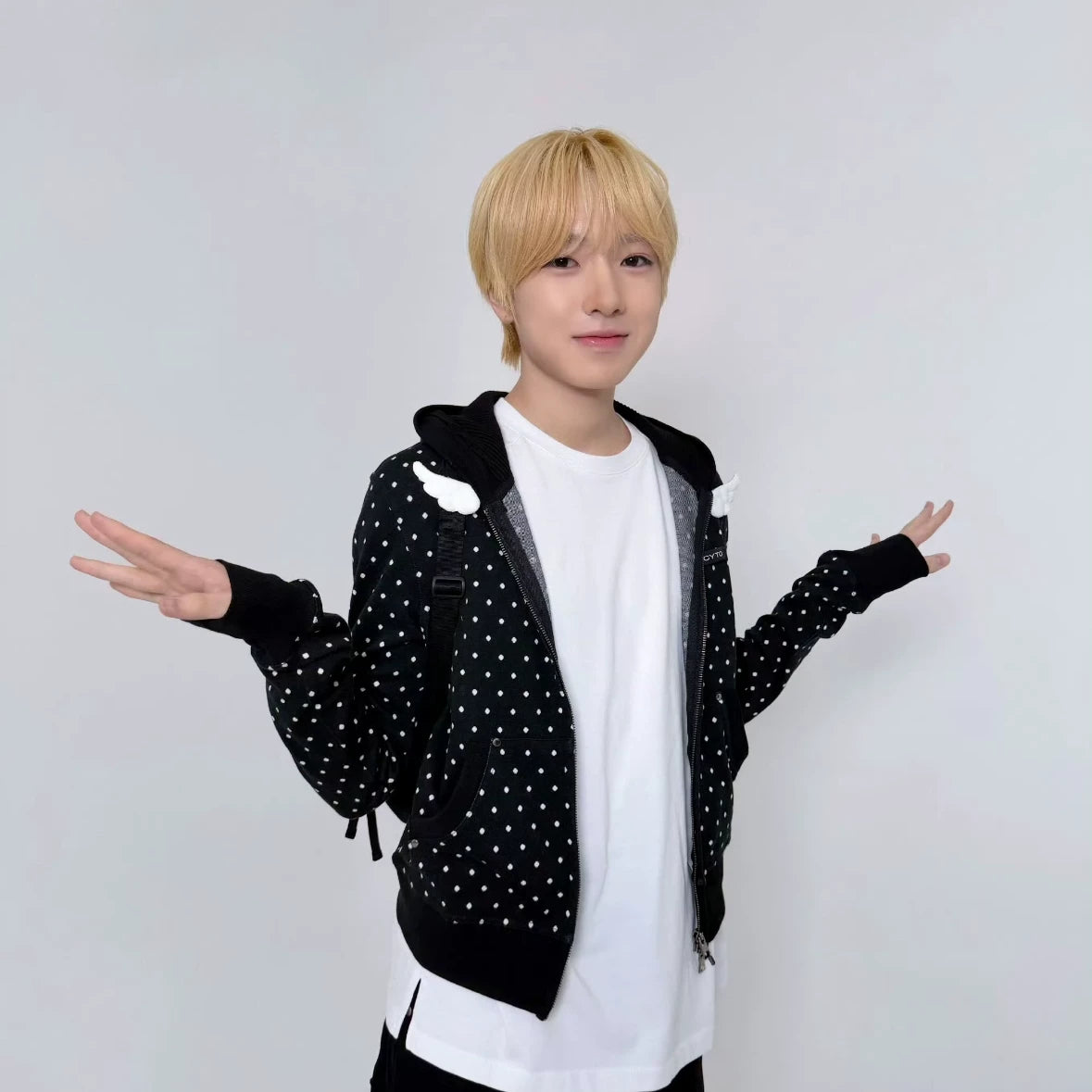 sakuya same style Korean genuine direct mail lecyto polka dot zipper y2k slim men's and women's hooded sweatshirt jacket