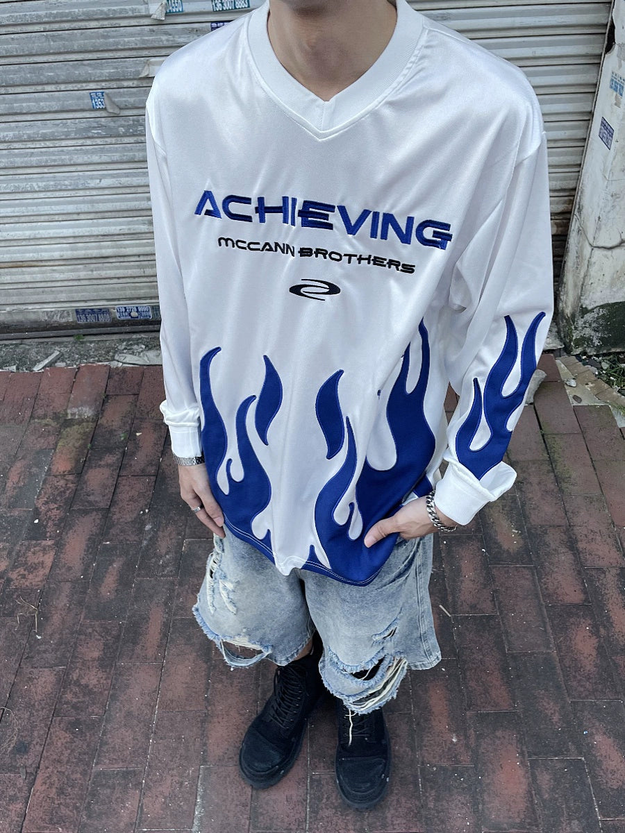 Flame Embroidery Jersey long-sleeve