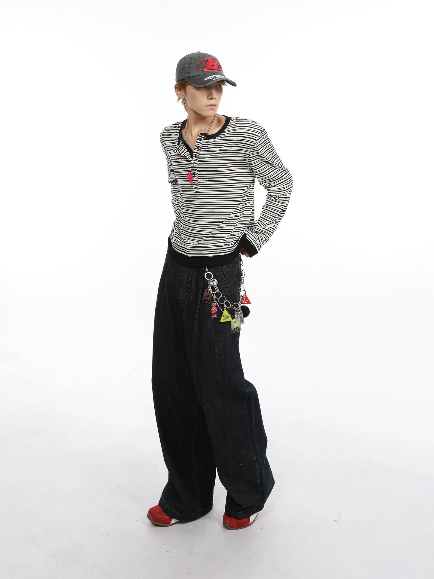 Fake Two-Piece Stripe T-Shirt