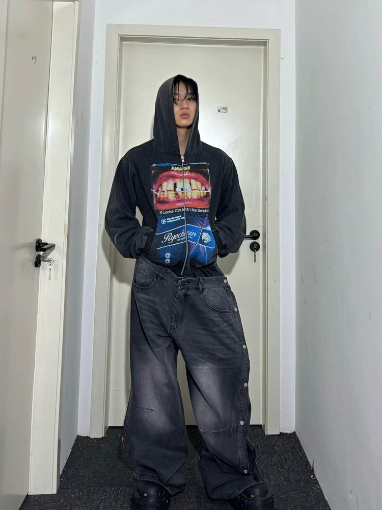 Washed Black Slim Hoodie