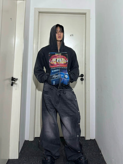 Washed Black Slim Hoodie