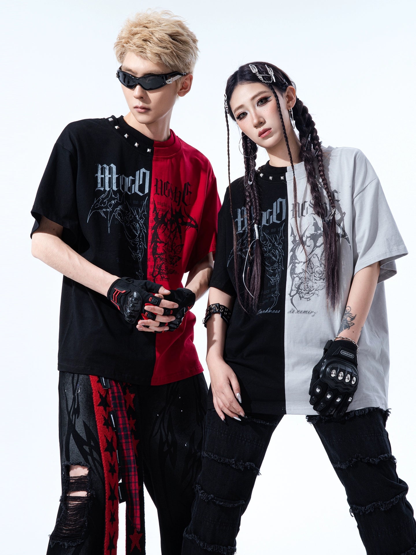 Black Red Contrast T-Shirt