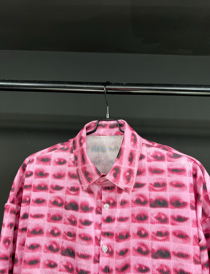 Pink Eye Print Long Sleeve Shirt