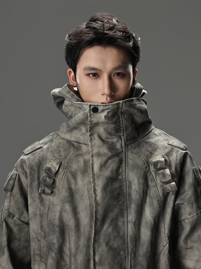 Wasteland Style Vintage Washed Denim Jacket Man