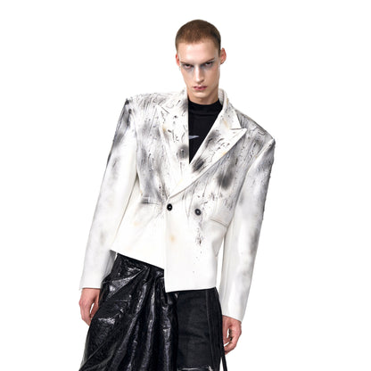 Wax Drip Irregular Blazer