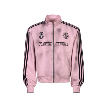 American spray dirty distressed stand-up collar jacket trend