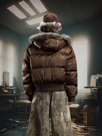 Fur collar ultra-short thickened warm cotton clothes