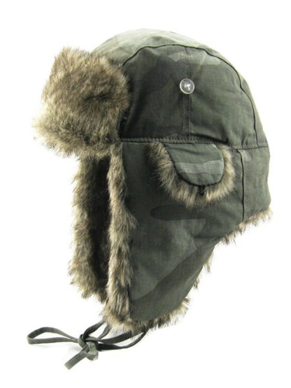 Warm ear protection hatst camouflage couple