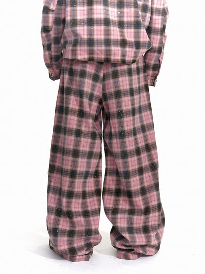 Pink Plaid Flamingo setup