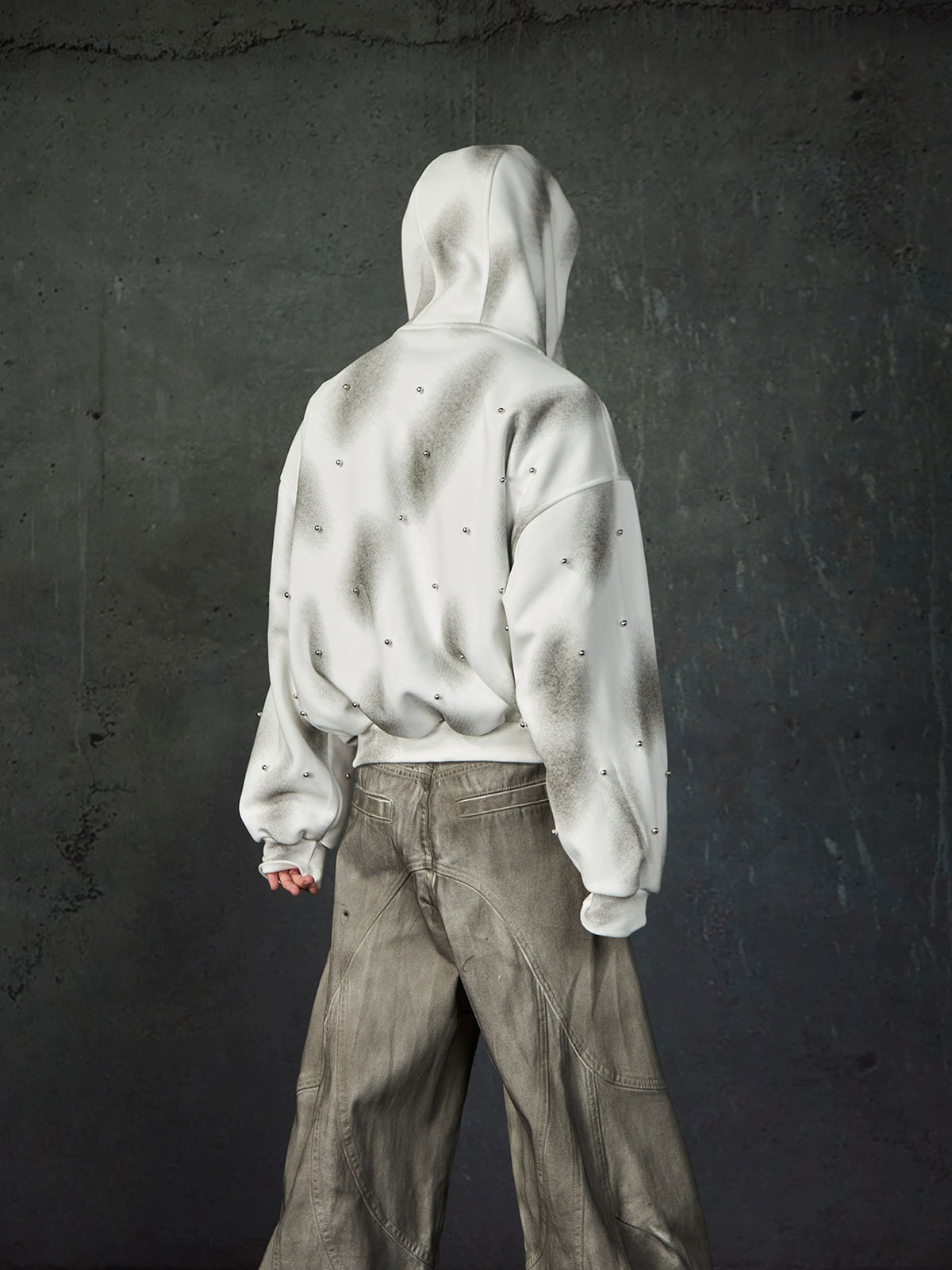 Pearl Spray-Dyed Zip Hoodie