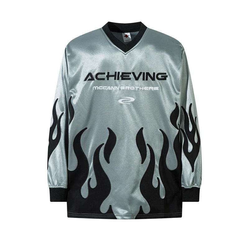 Flame Embroidery Jersey long-sleeve