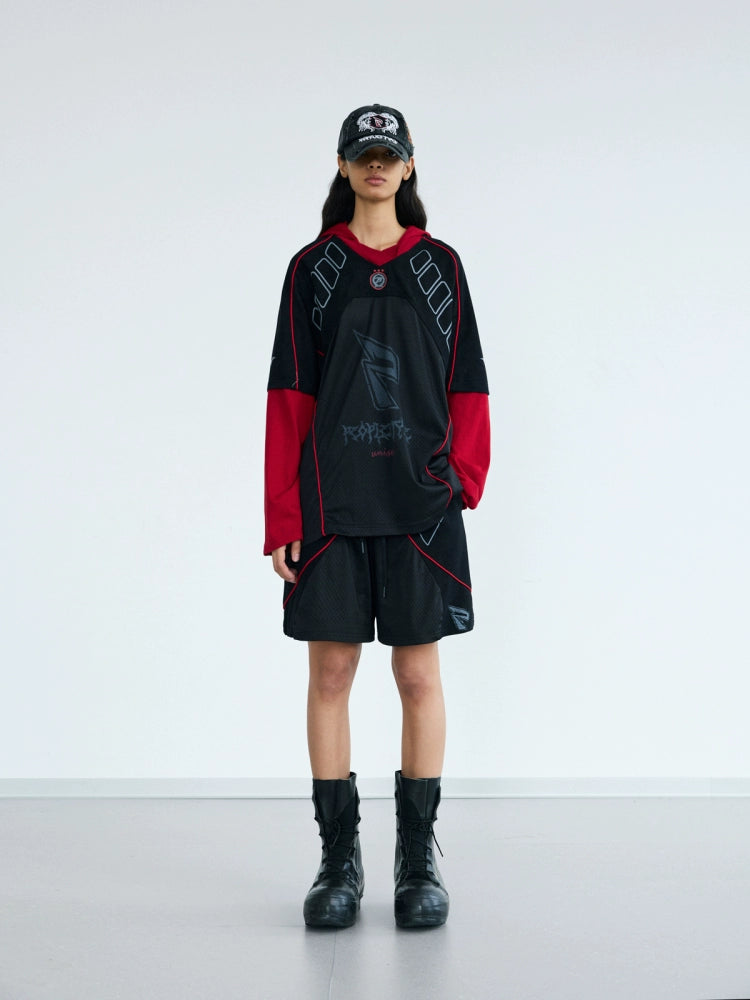 Racing Patchwork Hoodie Jersey