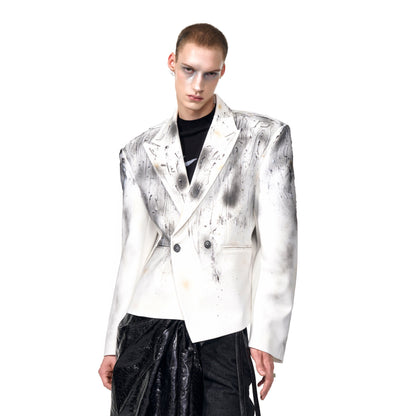 Wax Drip Irregular Blazer