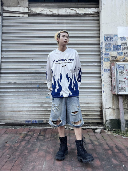 Flame Embroidery Jersey long-sleeve