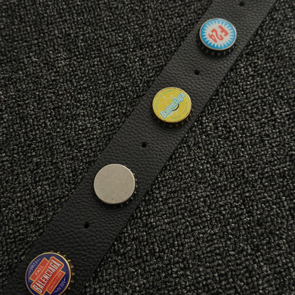 ironworks show beer bottle cap belt design sense unisex belt metal fashion item