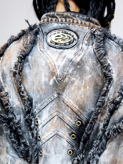 Graffiti Faded Denim Jacket