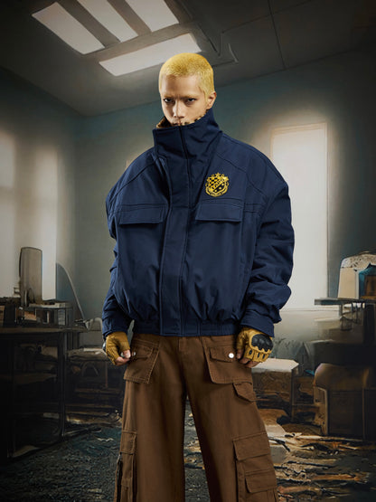 Leopard print American vintage street casual short jacket