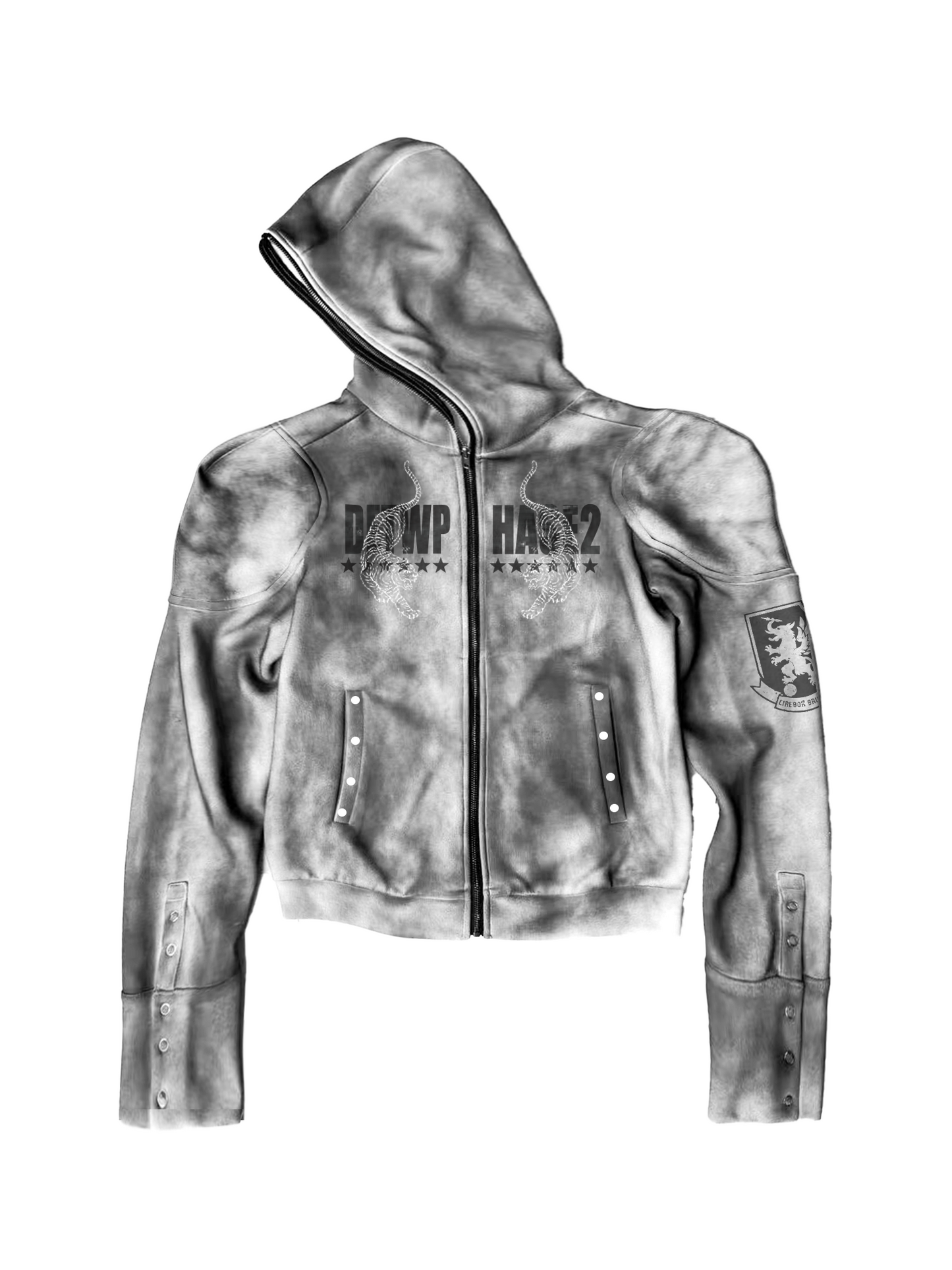 Twin Tiger Embroidery Hoodie Jacket