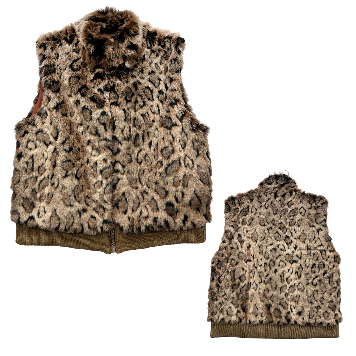 Faux Fur Leopard Print Vest