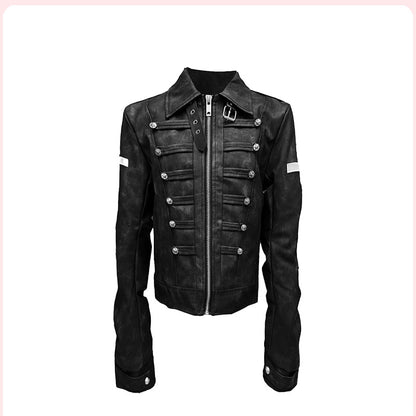 Two strap jacket niche slim slim short coat