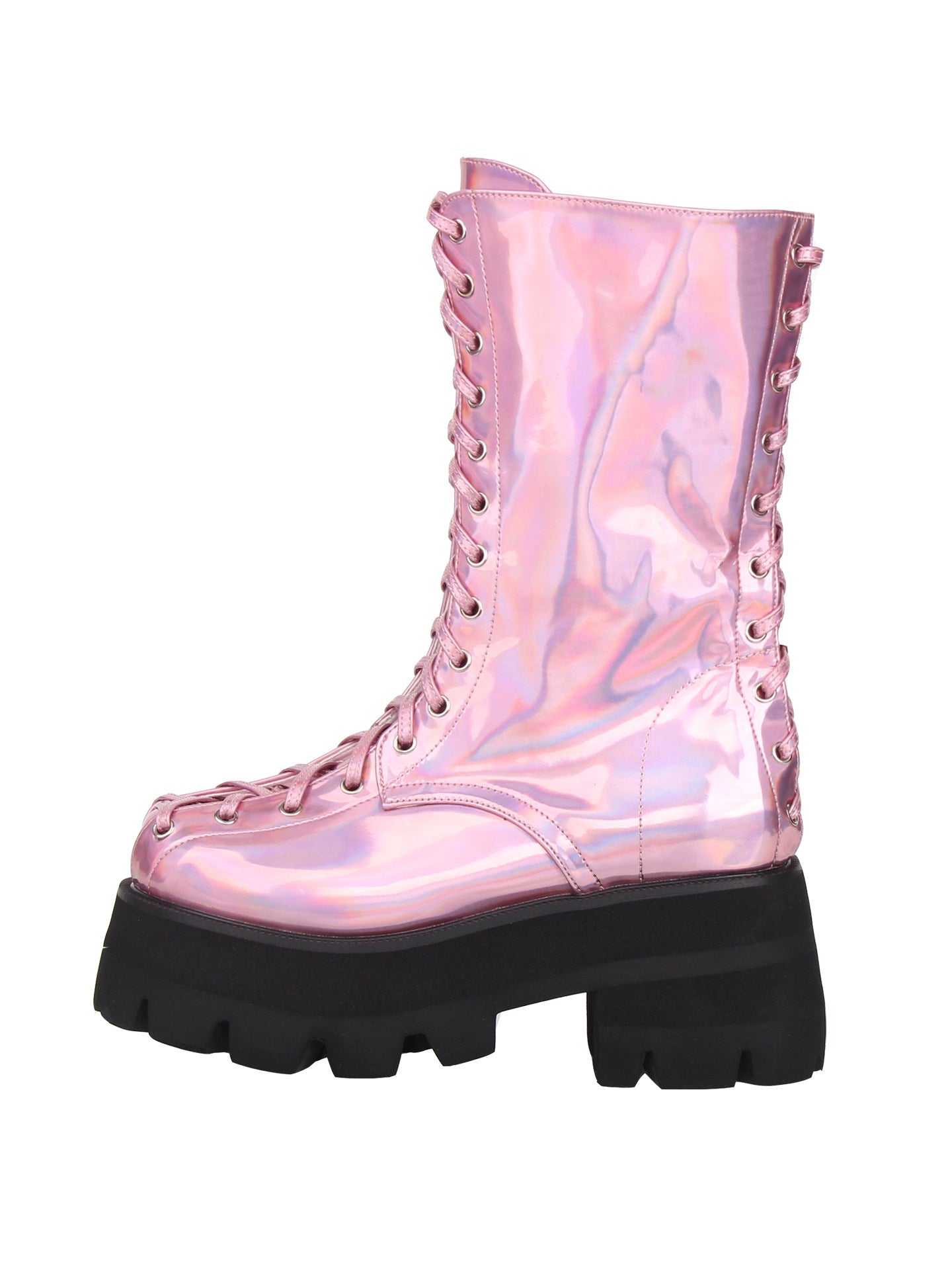 Holographic Punk Platform Mid Boots