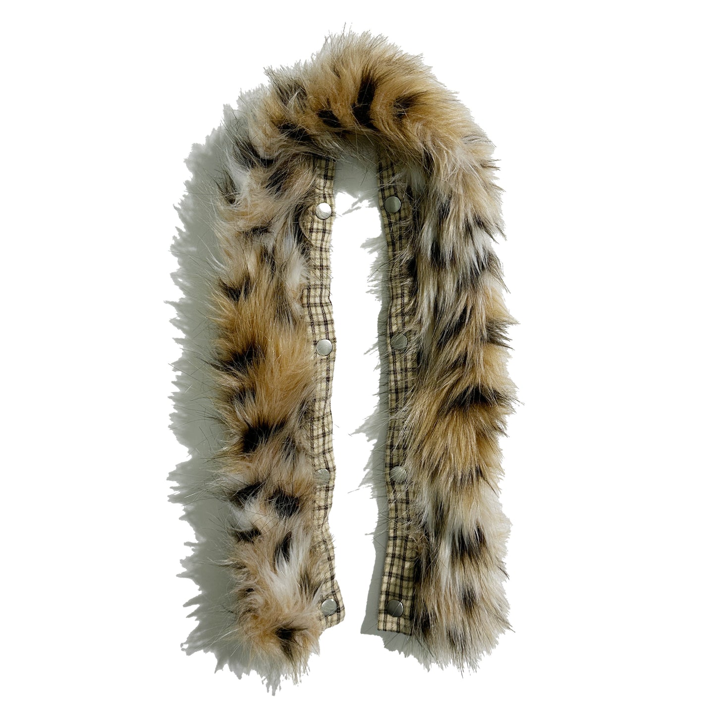 Leopard Print Cotton Suit Plaid Fur Collar Detachable Jacket