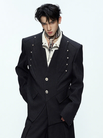 Deconstructed Shoulder Pad Loose Blazer