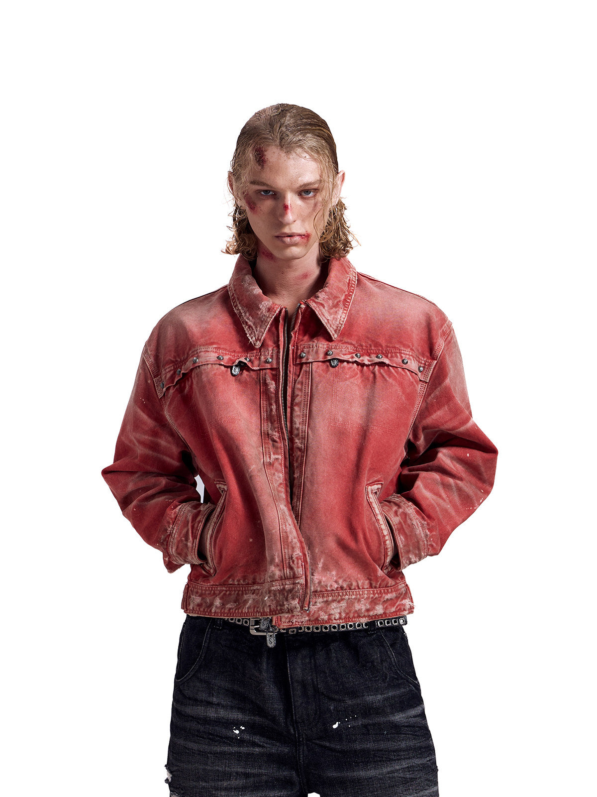 Washed Destroyed Three-dimensional Jacket