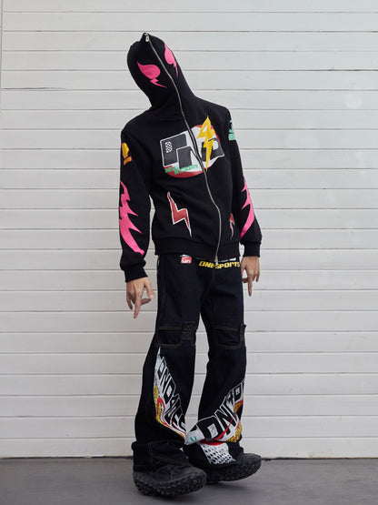 Street Racing Print Double-Zip Hoodie
