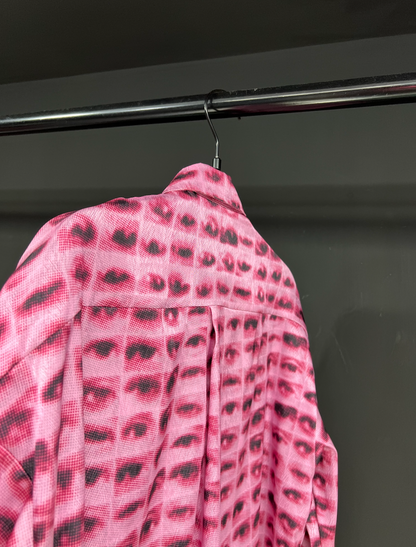 Pink Eye Print Long Sleeve Shirt