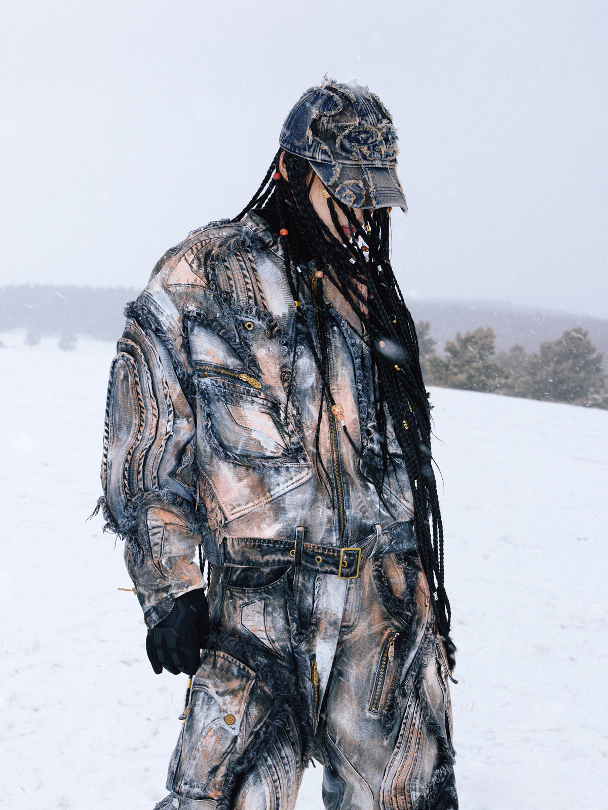 Graffiti Faded Denim Jacket