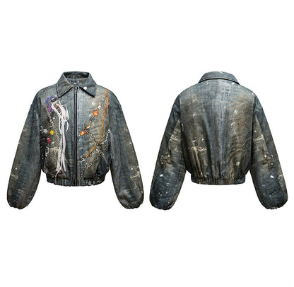 Chain Print Padded Jacket