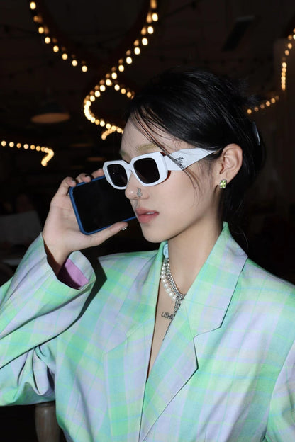 Green Check Retro Loose Suit Set