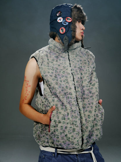 Leopard Print Reversible Cotton Vest Unisex