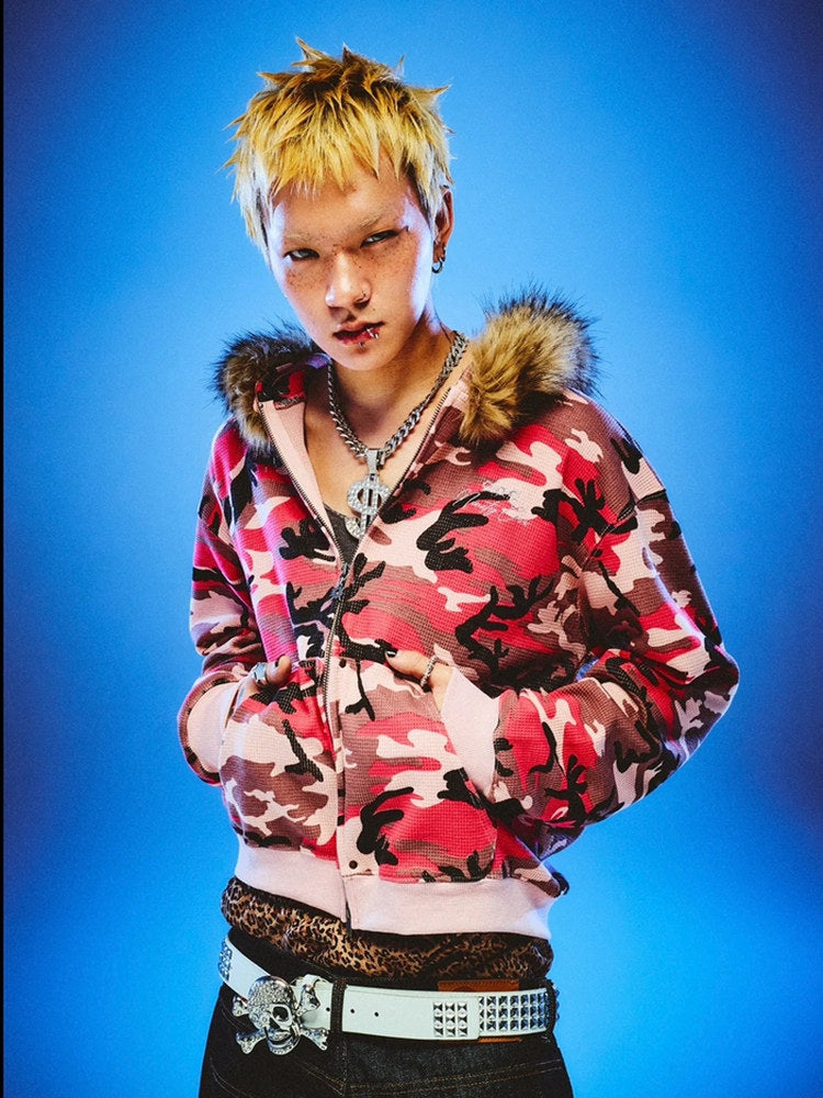 Detachable Collar Zip Loose Jacket