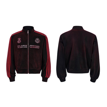 American spray dirty distressed stand-up collar jacket trend