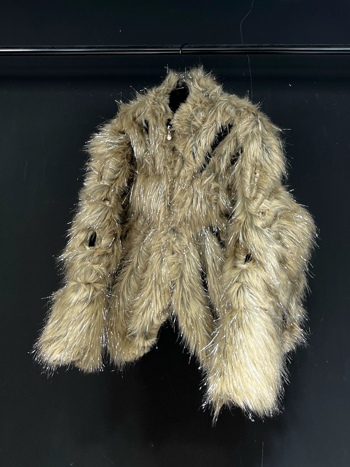 Brown Vintage Faux Fur Lapel Jacket Unisex
