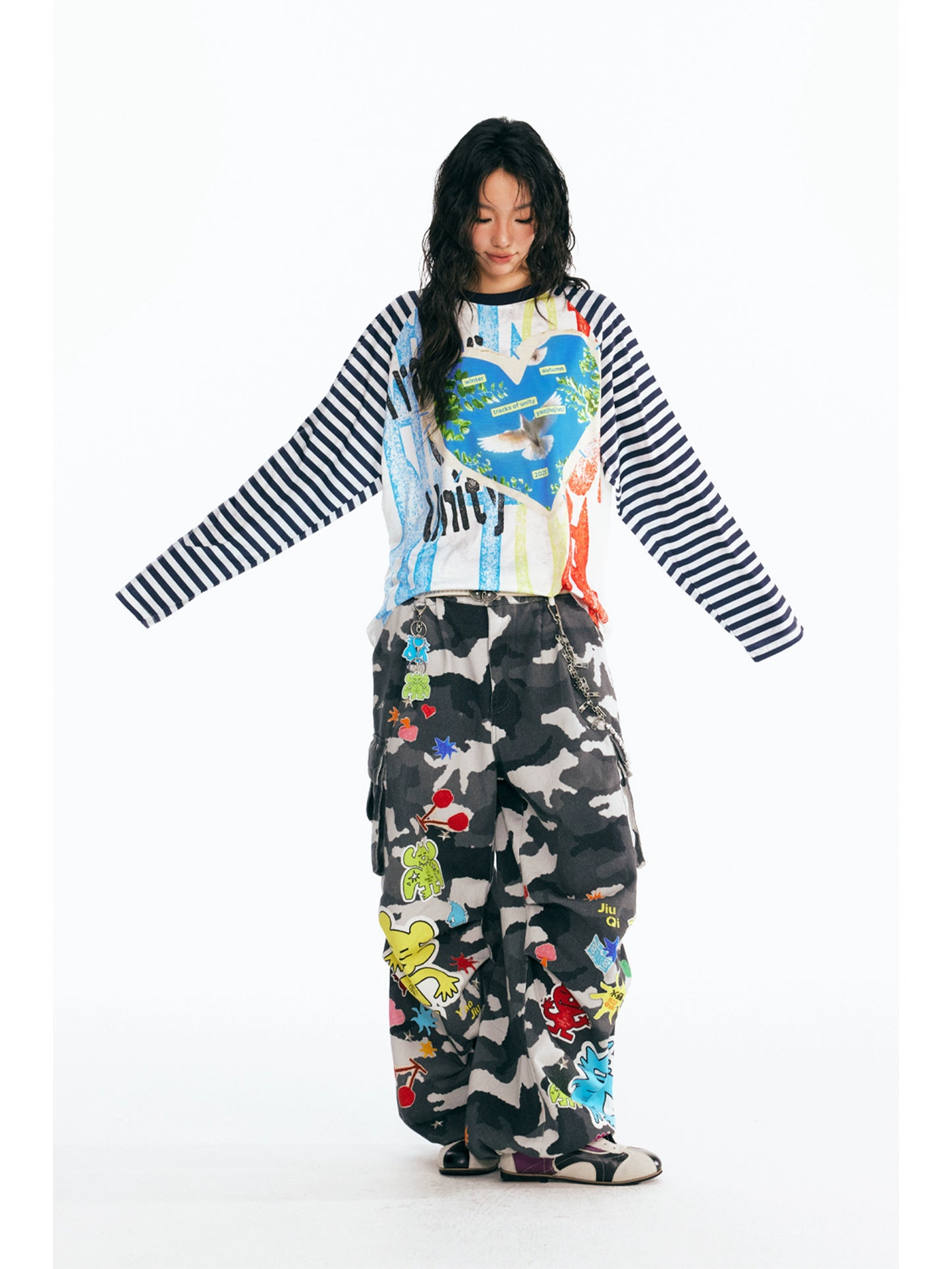 Stripe Long-Sleeve T-Shirt (Multi, Unisex)