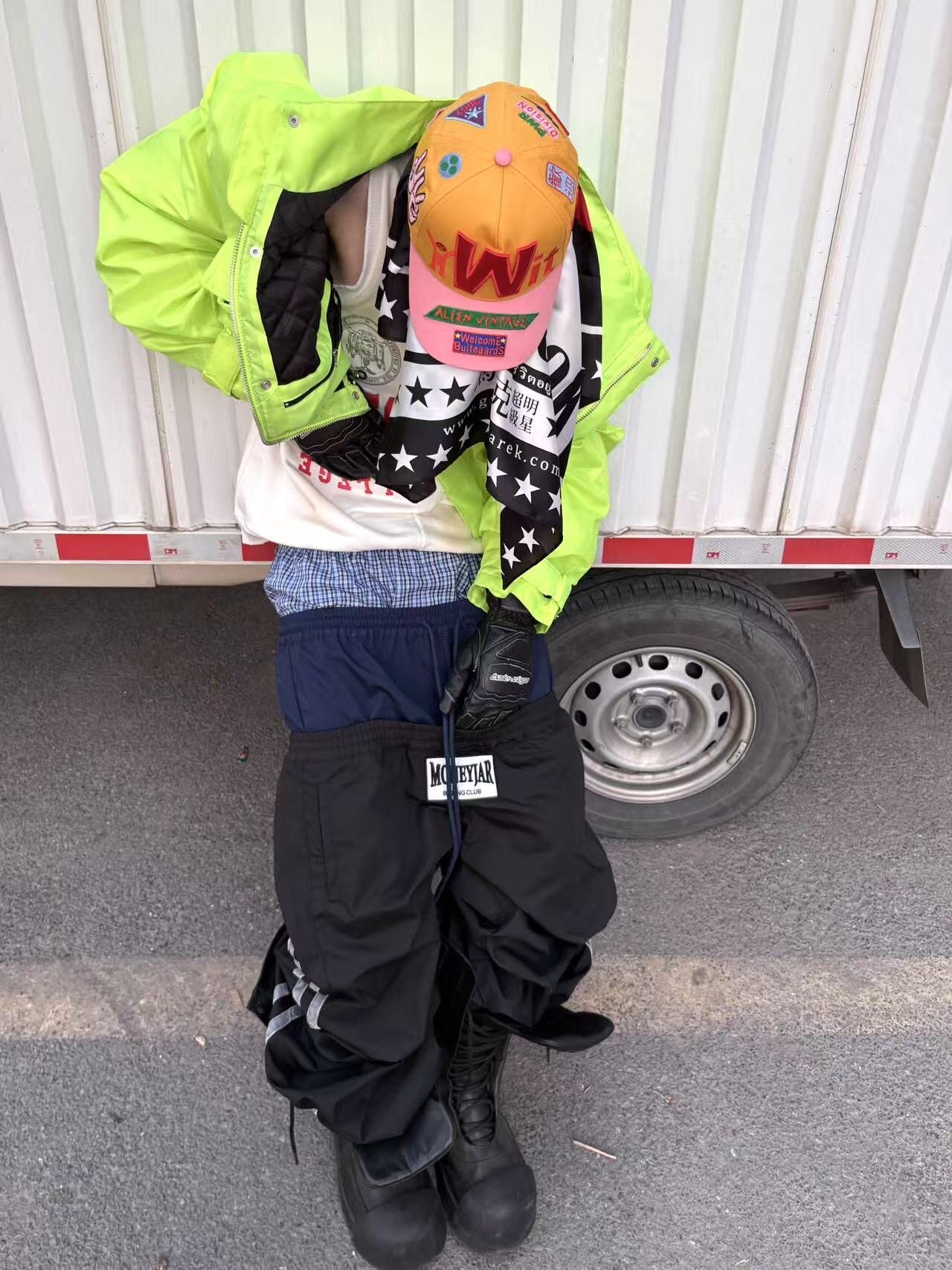 Fluorescent Green Reflective Cotton Jacket