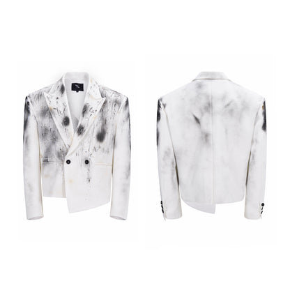 Wax Drip Irregular Blazer