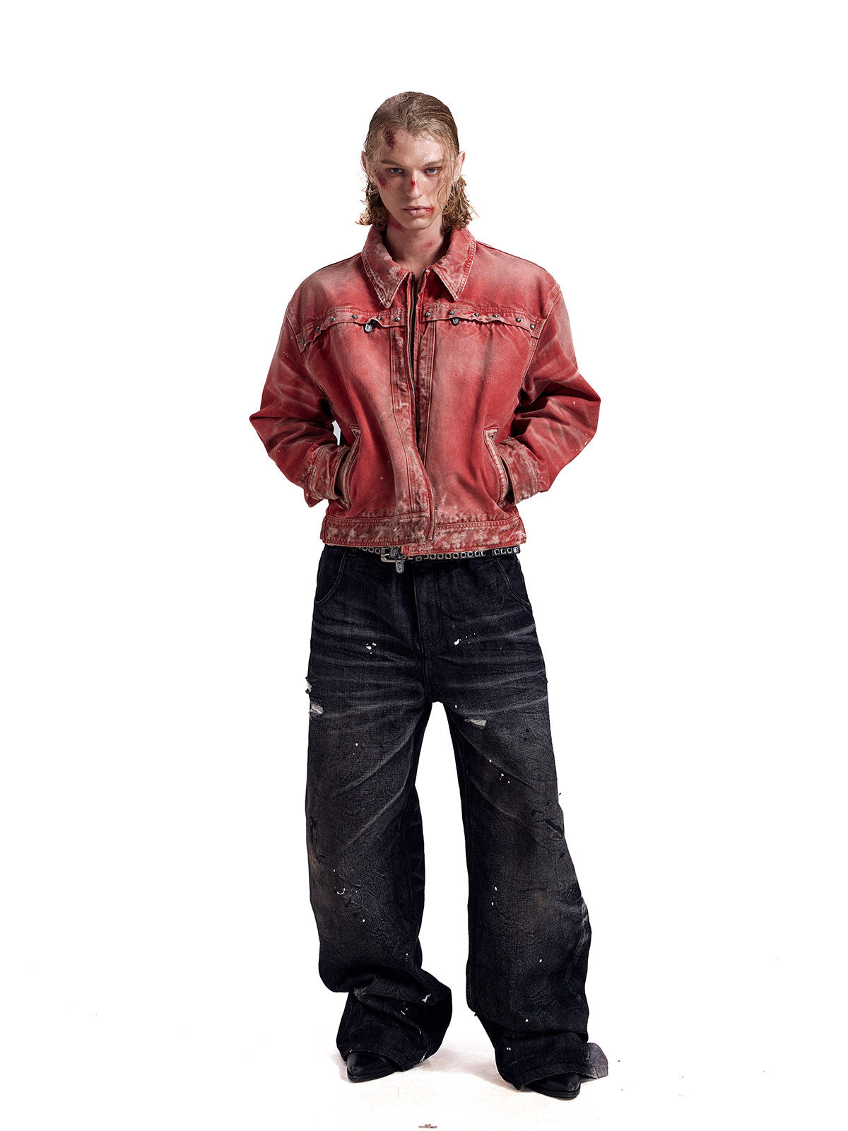 Washed Destroyed Three-dimensional Jacket