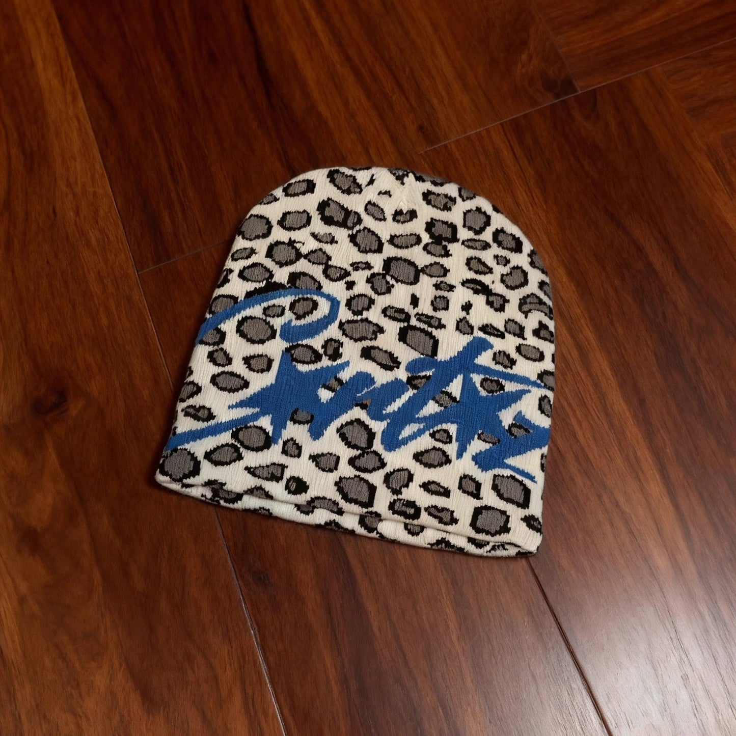 Leopard print Alcatraz" Opium style cold knitted hat trend